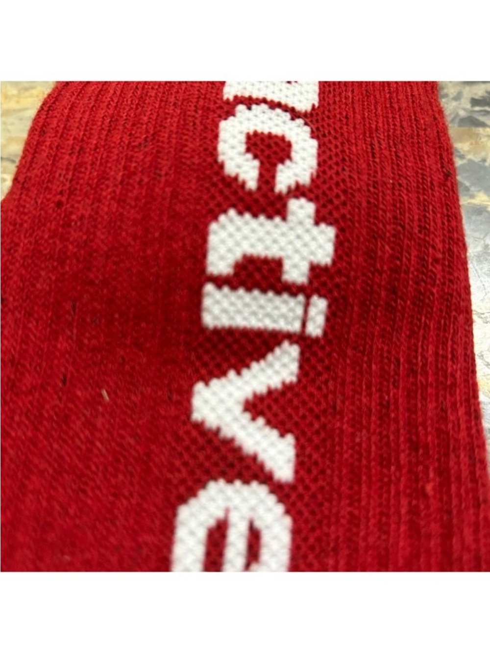 Active USA Maroon and White Logo Crew Socks - Picture 2 of 8